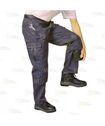 Pantalón multibolsillos con refuerzos y rodilleras color azul marino