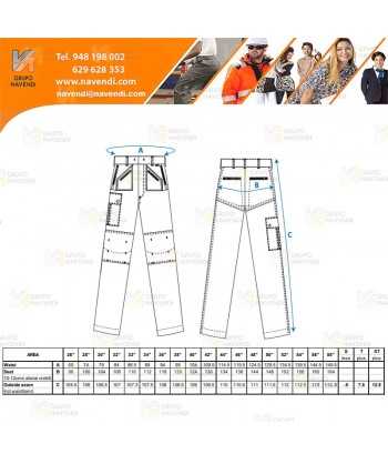 Pantalón multibolsillos con refuerzos y rodilleras color azul negro