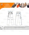 Pantalón multibolsillos con refuerzos y rodilleras color azul negro