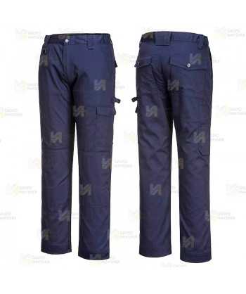 Pantalón multibolsillos con bolsillos para rodilleras color azul marino