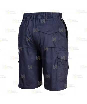 Bermudas de trabajo laboral multibolsillos para mujer color azul marino