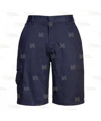 Bermudas de trabajo laboral multibolsillos para mujer color azul marino