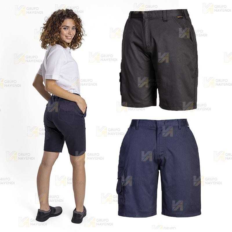 Bermudas de trabajo laboral multibolsillos para mujer