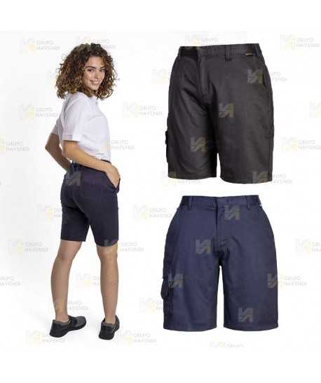 Bermudas de trabajo laboral multibolsillos para mujer