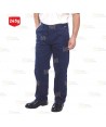 Elegante y económico pantalón de trabajo con raya frontal cosida color azul marino