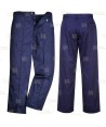 Elegante y económico pantalón de trabajo con raya frontal cosida color azul marino
