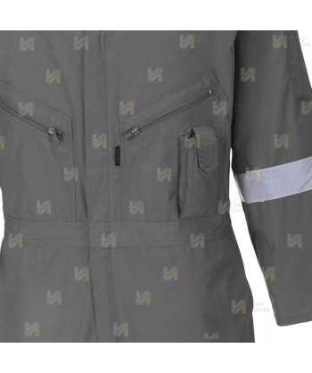 Buzo ligero de algodón con cintas reflectantes (190 gr) color gris