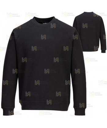 Sudadera gruesa de cuello redondo para mujer color negro