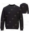 Sudadera gruesa de cuello redondo para mujer color negro