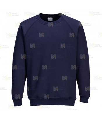 Sudadera gruesa de cuello redondo color azul marino oscuro