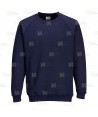Sudadera gruesa de cuello redondo color azul marino oscuro