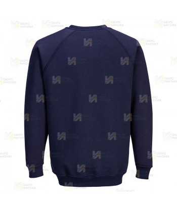 Sudadera gruesa de cuello redondo color azul marino oscuro