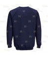 Sudadera gruesa de cuello redondo color azul marino oscuro