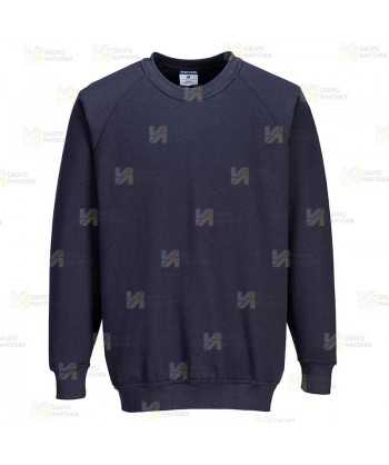 Sudadera gruesa de cuello redondo color azul marino