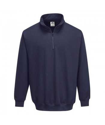 Sudadera gruesa con media cremallera color azul marino