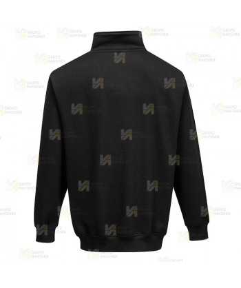 Sudadera gruesa con media cremallera color negro