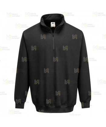Sudadera gruesa con media cremallera color negro
