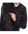 Jersey de punto de cuello pico con refuerzos y galoneras color negro