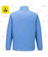 Chaqueta polar ESD antiestática con cremallera color celeste