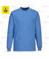 Camiseta ESD antiestática de manga larga y cuello redondo celeste