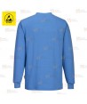 Camiseta ESD antiestática de manga larga y cuello redondo celeste