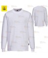 Camiseta ESD antiestática de manga larga y cuello redondo color blanco
