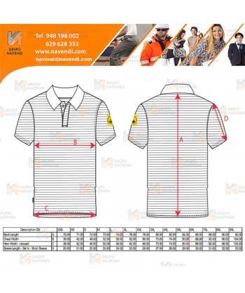 Polo ESD antiestático de manga corta