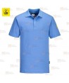 Polo ESD antiestático de manga corta color celeste