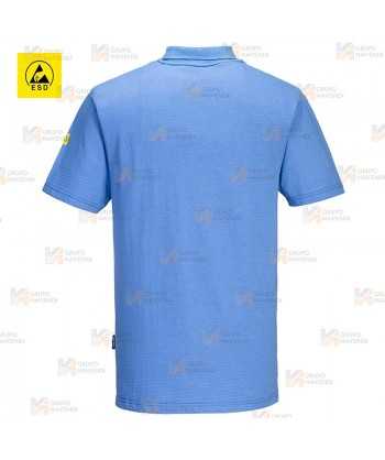 Polo ESD antiestático de manga corta color celeste
