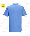 Polo ESD antiestático de manga corta color celeste