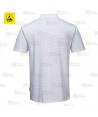 Polo ESD antiestático de manga corta color blanco