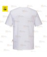 Camiseta ESD antiestática de manga corta color blanco