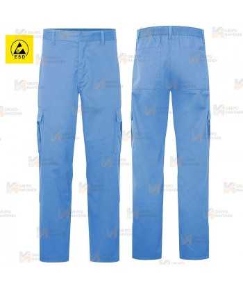 Pantalón ESD antiestático color celeste para mujer