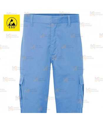 Pantalón ESD antiestático color celeste para mujer