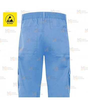 Pantalón ESD antiestático color celeste para mujer