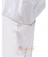 Chaqueta de cocina elástica y altamente transpirable de manga larga color blanco