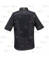 Chaqueta de cocina elástica y altamente transpirable de manga corta color negro