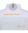 Chaqueta de cocina elástica y altamente transpirable de manga larga color blanco