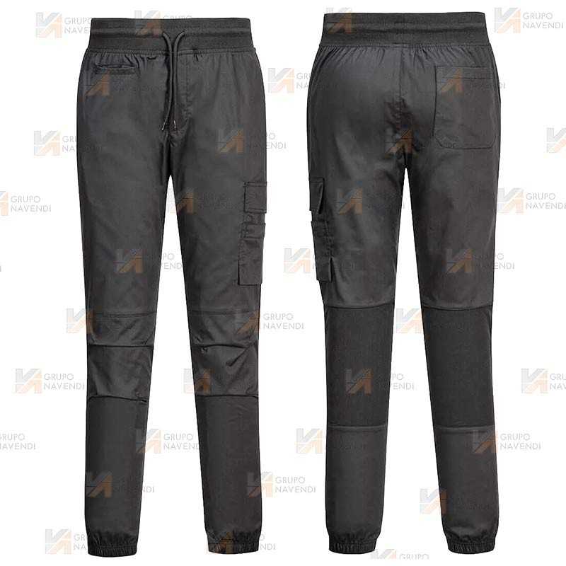 Pantalón ajustado de cocina, elástico y altamente transpirable  color negro