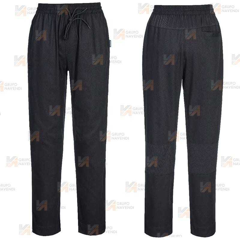 Pantalón ajustado de cocina, elástico y altamente transpirable  color negro