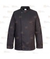 Chaqueta de cocina altamente transpirable de manga larga color negro