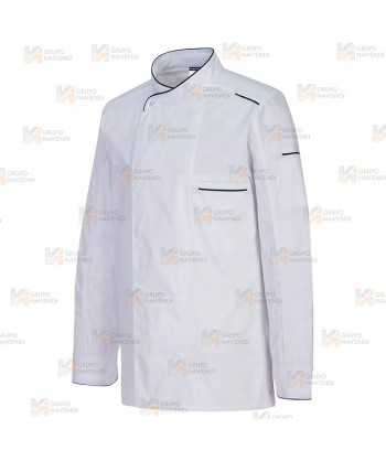 Chaqueta de cocina altamente transpirable de manga larga color blanco