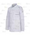 Chaqueta de cocina altamente transpirable de manga larga color blanco