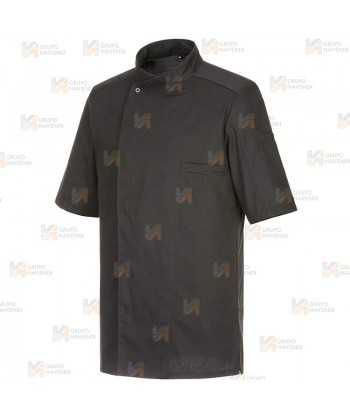 Chaqueta de cocina altamente transpirable de manga corta color negro