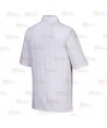 Chaqueta de cocina altamente transpirable de manga corta color blanco