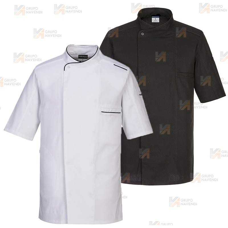 Chaqueta de cocina altamente transpirable de manga corta