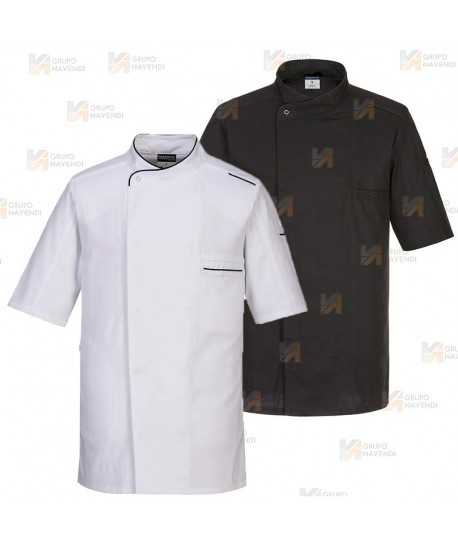 Chaqueta de cocina altamente transpirable de manga corta