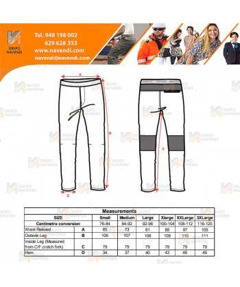 Pantalón ajustado de cocina altamente transpirable color negro