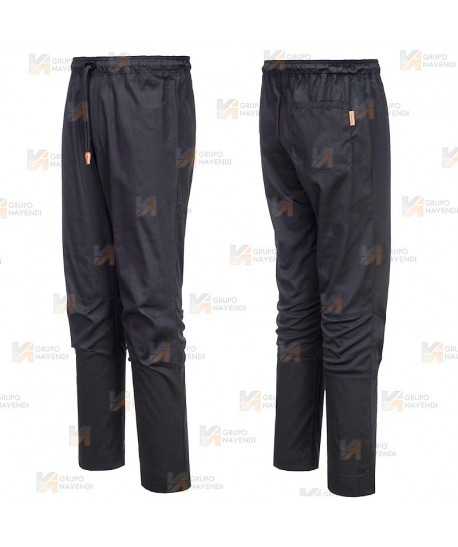 Pantalón de cocina, transpirables con elásticos y cordón color negro
