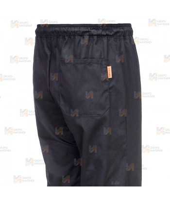 Pantalón de cocina, transpirables con elásticos y cordón color negro